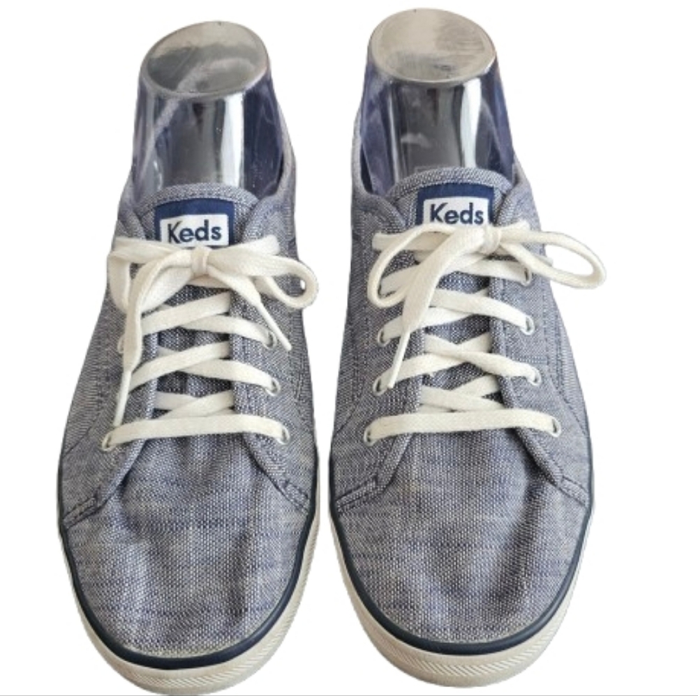 Keds Blue Canvas Sneakers with White Laces NWOT